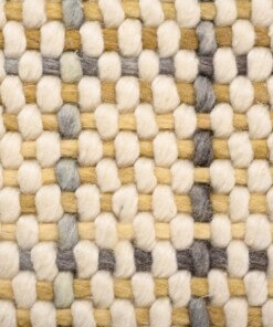 Tapis en laine - Verdal Crème/vert - close up materiaal