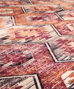 Tapis bohème lavable - Moderna rouge - close up materiaal, thumbnail Tapis bohème lavable - Moderna rouge - close up materiaal, thumbnail