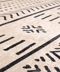 Tapis bohème lavable - Moderna blanc/noir - close up materiaal, thumbnail Tapis bohème lavable - Moderna blanc/noir - close up materiaal, thumbnail