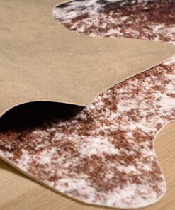 Tapis en peau de vache - Happy Cow Spots marron/blanc - close up vouw, thumbnail Tapis en peau de vache - Happy Cow Spots marron/blanc - close up vouw, thumbnail