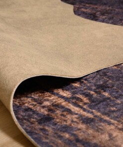 Tapis en peau de vache - Happy Cow marron foncé - close up vouw, thumbnail