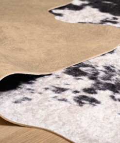 Tapis en peau de vache - Happy Spotted Cow noir/blanc - close up vouw, thumbnail Tapis en peau de vache - Happy Spotted Cow noir/blanc - close up vouw, thumbnail