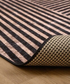 Tapis design lavable - Moderna noir/or - close up vouw, thumbnail