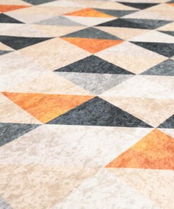 Tapis Géométrique lavable - Moderna vert/jaune - close up materiaal, thumbnail