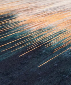 Tapis Moderne lavable - Moderna or/Petrol - close up materiaal, thumbnail