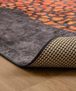 Tapis design lavable - Moderna noir - close up vouw, thumbnail Tapis design lavable - Moderna noir - close up vouw, thumbnail