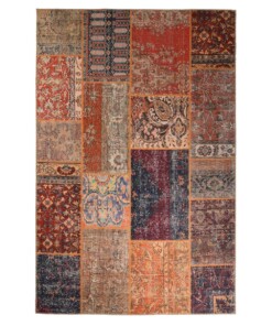 Tapis patchwork - Fade Heritage bleu/Multicolore - overzicht boven