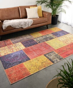 Tapis patchwork - Fade Heritage rouge/Multicolore - sfeer