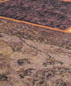 Tapis patchwork - Fade Heritage rouge/Multicolore - close up materiaal, thumbnail