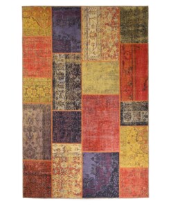 Tapis patchwork - Fade Heritage rouge/Multicolore - overzicht boven