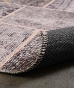 Tapis patchwork - Fade Heritage taupe - close up vouw, thumbnail Tapis patchwork - Fade Heritage taupe - close up vouw, thumbnail