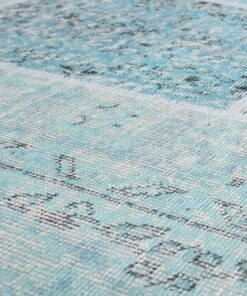 Tapis patchwork - Fade Heritage turquoise - close up materiaal, thumbnail