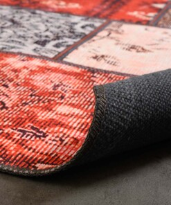 Tapis patchwork - Fade No.1 rouge/Multicolore - close up vouw, thumbnail Tapis patchwork - Fade No.1 rouge/Multicolore - close up vouw, thumbnail
