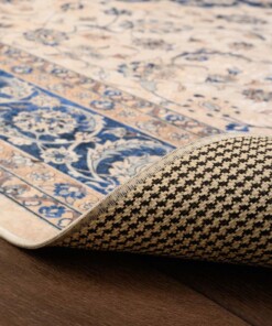 Tapis persan lavable - Moderna bleu - close up vouw, thumbnail Tapis persan lavable - Moderna bleu - close up vouw, thumbnail