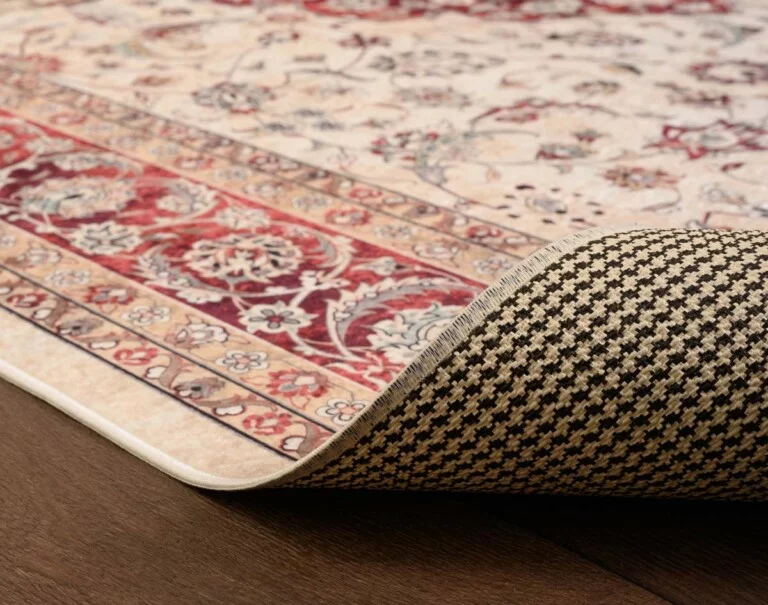 Perzisch tapijt wasbaar – Moderna rood close up_