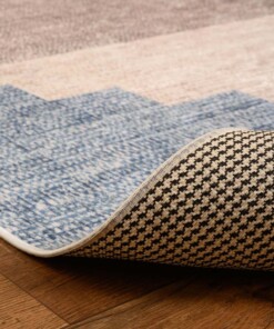 Tapis rétro lavable - Moderna bleu - close up vouw, thumbnail Tapis rétro lavable - Moderna bleu - close up vouw, thumbnail