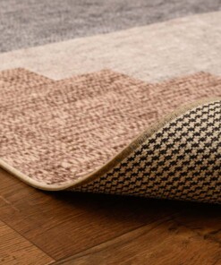 Tapis rétro lavable - Moderna marron - close up vouw, thumbnail