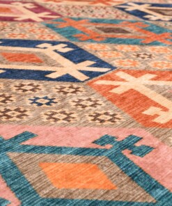Tapis rétro lavable - Moderna multicolore - close up materiaal, thumbnail