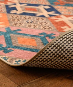 Tapis rétro lavable - Moderna multicolore - close up vouw, thumbnail
