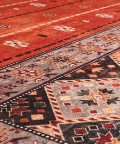 Tapis rétro lavable - Moderna terracota - close up materiaal, thumbnail