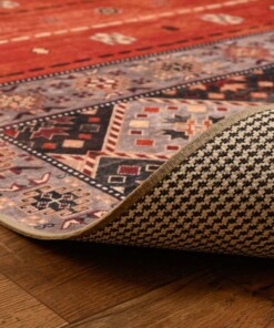 Tapis rétro lavable - Moderna terracota - close up vouw, thumbnail