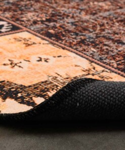 Tapis patchwork Rond - Fade No.1 or/marron - close up vouw, thumbnail Tapis patchwork Rond - Fade No.1 or/marron - close up vouw, thumbnail