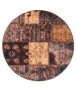 Tapis patchwork Rond - Fade No.1 or/marron - overzicht boven, thumbnail
