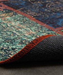 Tapis patchwork Rond - Fade No.1 Multicolore - close up vouw, thumbnail Tapis patchwork Rond - Fade No.1 Multicolore - close up vouw, thumbnail