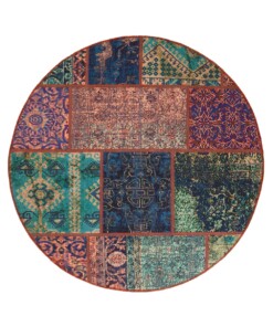 Tapis patchwork Rond - Fade No.1 Multicolore - overzicht boven