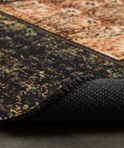 Tapis patchwork Rond - Fade No.1 vert olive - close up vouw, thumbnail Tapis patchwork Rond - Fade No.1 vert olive - close up vouw, thumbnail