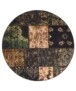 Tapis patchwork Rond - Fade No.1 vert olive - overzicht boven, thumbnail