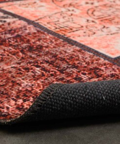 Tapis patchwork Rond - Fade No.1 rouge/Multicolore - close up vouw, thumbnail Tapis patchwork Rond - Fade No.1 rouge/Multicolore - close up vouw, thumbnail