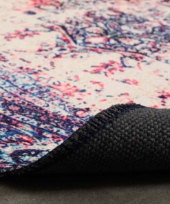 Tapis vintage Rond - Fade No.2 Multicolore - close up vouw, thumbnail