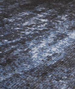 Tapis vintage - Fade Celestial bleu/noir - close up materiaal, thumbnail Tapis vintage - Fade Celestial bleu/noir - close up materiaal, thumbnail