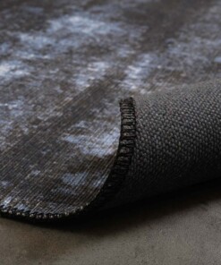 Tapis vintage - Fade Celestial bleu/noir - close up vouw, thumbnail Tapis vintage - Fade Celestial bleu/noir - close up vouw, thumbnail