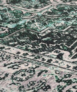 Tapis vintage - Fade No.3 vert - close up materiaal, thumbnail Tapis vintage - Fade No.3 vert - close up materiaal, thumbnail