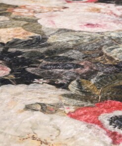 Tapis fleurs lavable - Moderna multicolore - close up materiaal, thumbnail