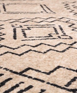 Tapis lavable - Moderna Crème/noir - close up materiaal, thumbnail
