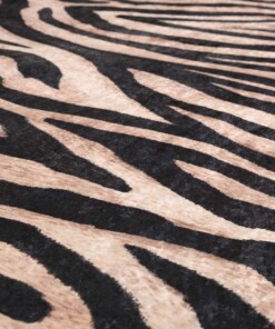 Tapis Zèbre lavable - Moderna noir/marron - close up materiaal, thumbnail Tapis Zèbre lavable - Moderna noir/marron - close up materiaal, thumbnail