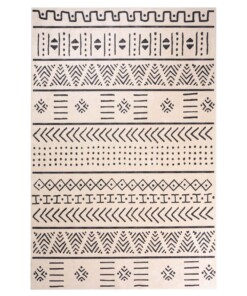 Tapis bohème lavable - Moderna blanc/noir - overzicht boven