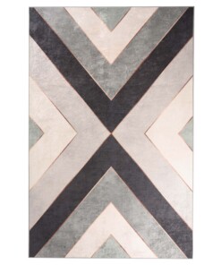 Tapis Géométrique lavable - Moderna vert/gris - overzicht boven