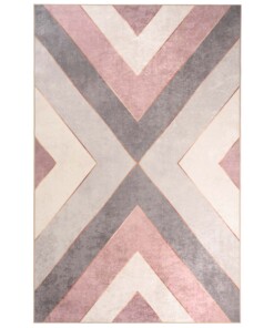 Tapis Géométrique lavable - Moderna rose/gris - overzicht boven