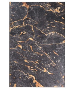 Tapis marbre lavable - Moderna noir/or - overzicht boven