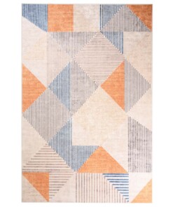Tapis rétro lavable - Moderna jaune/bleu - overzicht boven