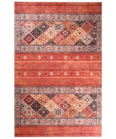 Tapis rétro lavable - Moderna terracota - overzicht boven, thumbnail