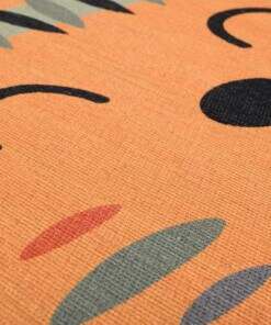 Tapis enfant chat - Smile orange Tapis enfant chat - Smile orange