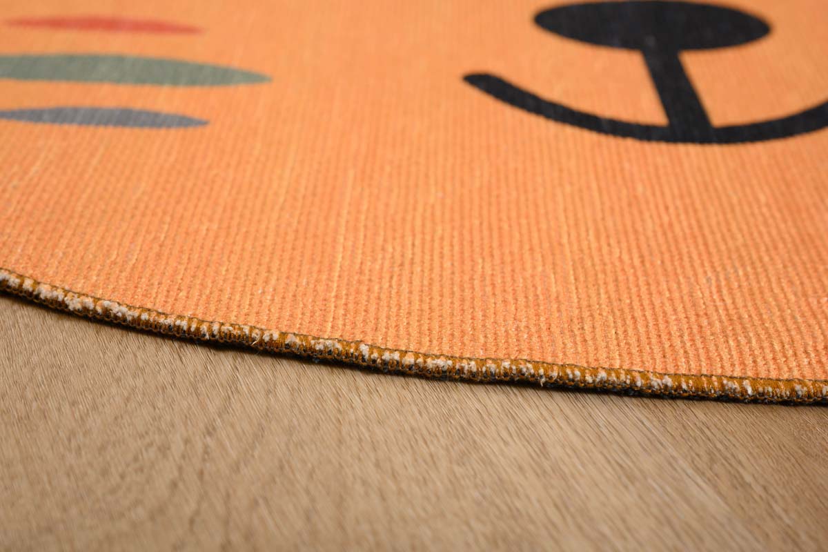 Tapis enfant chat - Smile orange Tapis enfant chat - Smile orange