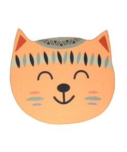 Tapis enfant chat - Smile orange