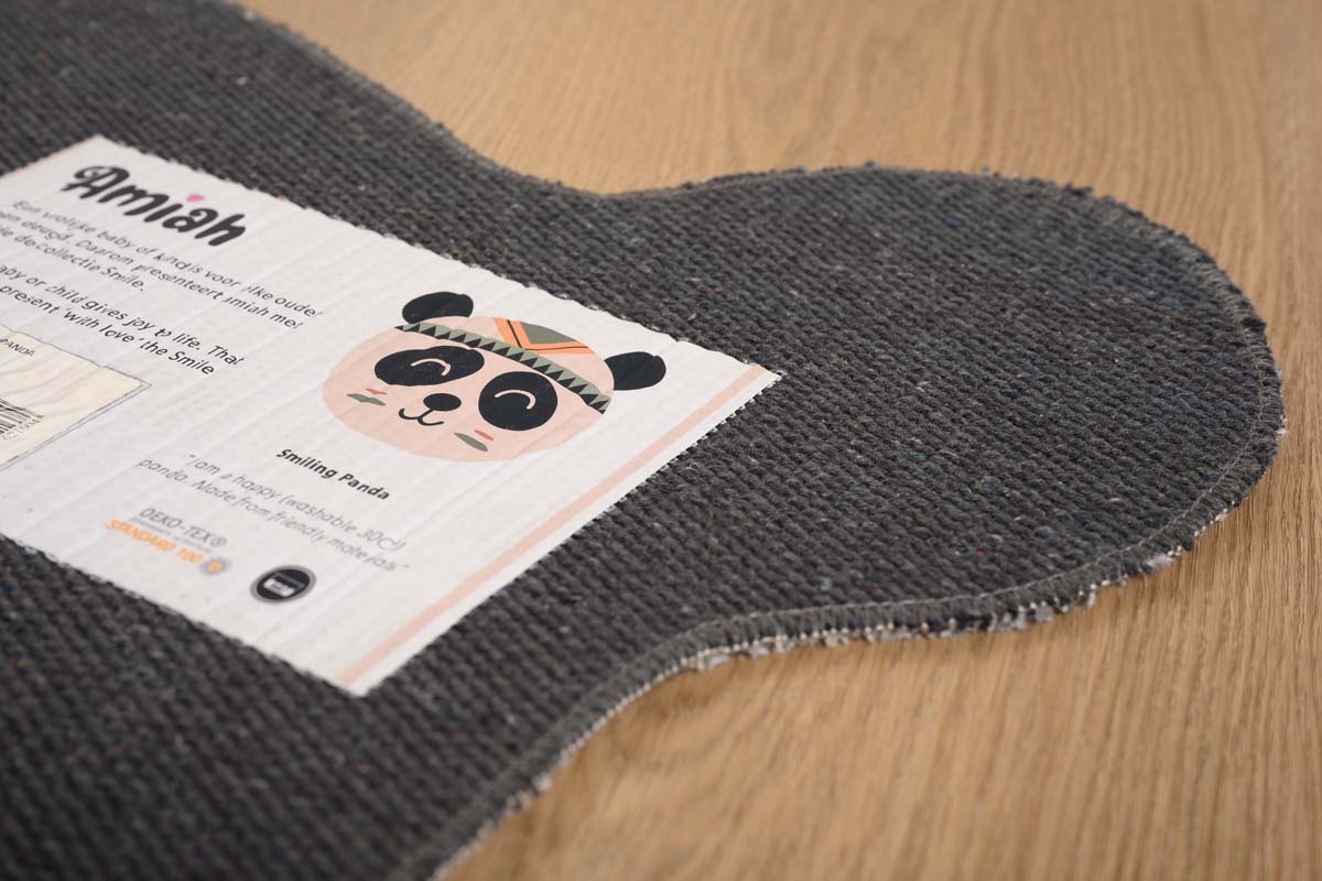 Tapis enfant panda - Smile blanc/noir Tapis enfant panda - Smile blanc/noir