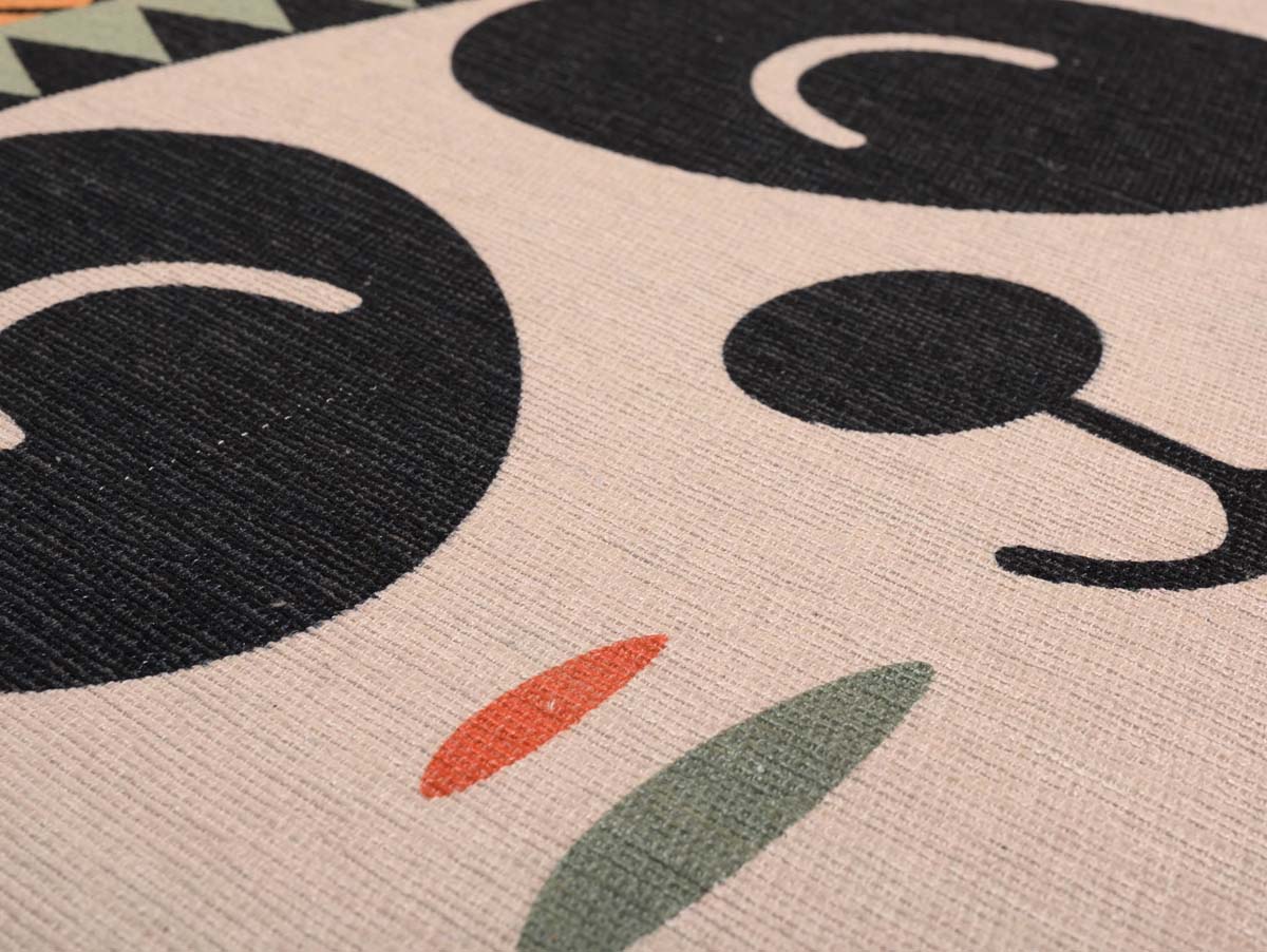 Tapis enfant panda - Smile blanc/noir Tapis enfant panda - Smile blanc/noir